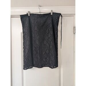 Only Hearts Black Floral Lace Midi Skirt  large whimsigoth‎ punk gothic academia